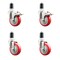 Service Caster 4 Inch 316SS Red Poly Swivel 1-5/8 Inch Expanding Stem Caster Lock Brake, 2PK SS316TTLEX20S414-PPUB-RED-2-S-2-158 - alternate 1